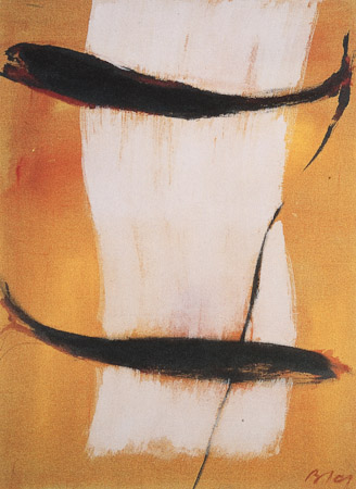 Fische 2001, Primal Pigmente auf LW, 75 x 55 cm