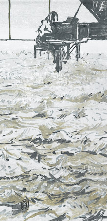 Pianist 2006, 130 x 63cm