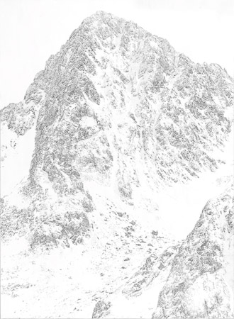 Ohne Titel, 2013, Bleistift auf Leinwand, 130 x 95 cm