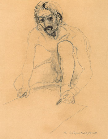 Selbstportrait, Kohlezeichnung, 1977